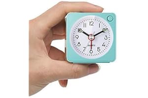 YouJabz Despertador Analógico, Clásico Despertador Analógico de Viaje con Función de Repetición y Luz, Mini Despertador, Tamaño Compacto, Despertador sin Tictac, Movimiento de Cuarzo Silencioso