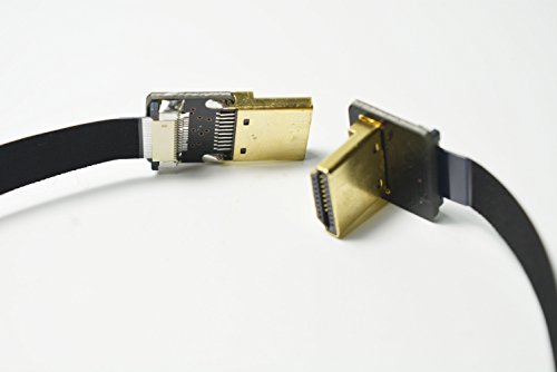 Neue schwarze FPV HDMI Kabel Standard-Schnittstelle zu Standard-Schnittstelle 90 Grad für RED BMCC FS7 C300 20CM - 6