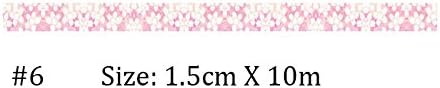 WRITIME 1 pcs Japanese colorful 1.5cm X 10m washi tape children diy Diary decor masking tape kawaii stationery scrapbooking tool,6