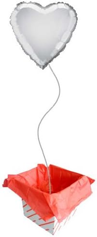 Silver Heart 18 Inch Foil Balloon (Inflated) Balloon in a Box - 1 Balloon