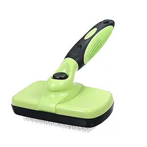 Steel Wire Needle Retractable Brush, Self-Cleaning Slicker Brush,for Pet Grooming, Easy to Clean, Suitable for Small and Large Dogs and Cats, Short and Long Hair?Green