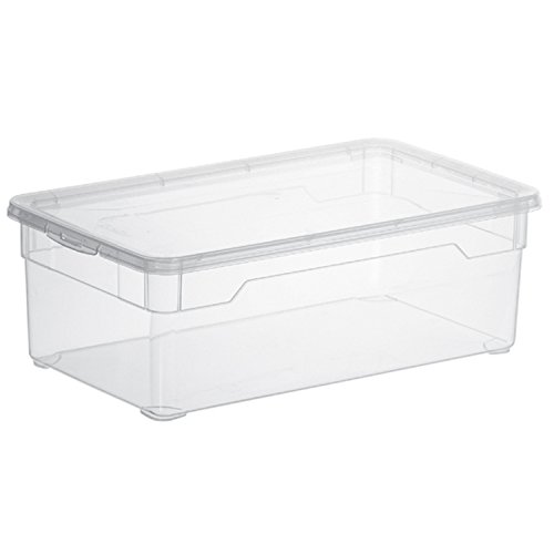 Sundis 3343094094 4-er Set Clear Box Lady Shoe 5 l, Aufbewahrungsbox mit Deckel, QR-Code AppMyBox, transparent, stapelbar, Kunststoff/Plastik (PP) - 3