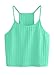 THE BLAZZE Women's Sleeveless Crop Tops Sexy Strappy Tees (M, Reliance Green)