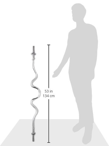 Gorilla Sports Erwachsene Super Sz Curlstange mit Sternverschluss Hantelstange, Chrom, 120 cm - 2