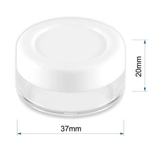 20 x Nailart Döschen Dosen Tiegel 10ml (leer) transparent mit weissem Schraubverschluss - 4