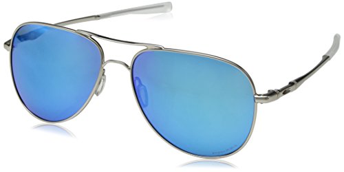 Preisvergleich Produktbild Oakley Unisex-Erwachsene Elmont 411915 60 Sonnenbrille, Silber (Satin Grey Chrome / Prizmsapphirepolarized)