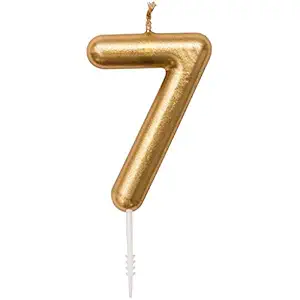Balloonistics Number 7 Gold Birthday Candle 