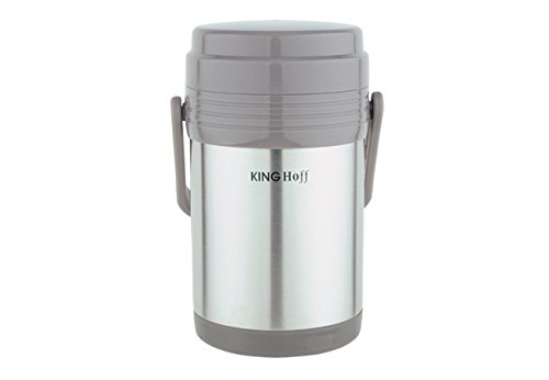 Kinghoff Stainless Steel 1,5 L Double-Wall Vacuum Food Container incl. 3 Plastic Containers
