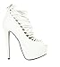 Produktbild Damen Sandalette High Heel Plateau Schuhe Riemchen 10417 Weiss, Gr. 37