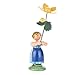 Produktbild Blumenmädchen mit Sumpfdotterblume, Figur aus Holz, 11 cm, von DREGENO SEIFFEN – Original erzgebirgische Handarbeit, stimmungsvolle Dekoration