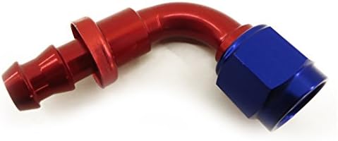AN-6 90 Degree Barbed Push-On Hose Blue / Red