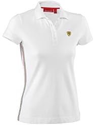 Ferrari F1 equipo damas clásico de algodón blanco Polo, mujer, blanco, large