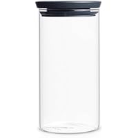 Brabantia 298264 - Tarro de cristal, 1.1 L, tapa gris oscuro