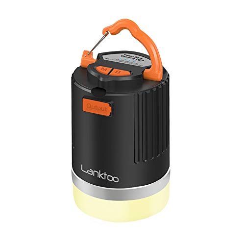 lanktoo 2 in 1 LED Camping Lantern Rechargeable 8800mAh Power Bank, Dimmable Tent Light/Torch Light, 4 Light Modes Water-resistant Camping Light for Hiking Fishing Emergencies Power Cuts
