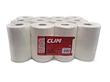 2 pack de 6 rollos (en total 12) de papel secamanos mecha MINI de Clim Profesional. Rollos de papel 100% pasta de celulosa de 21gr/capa.