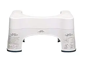 RapidPlus Polypropylene Copolymer Comfy Potty Stool for Western Commode - Easy Poop - Ortho, Medium Size (White)