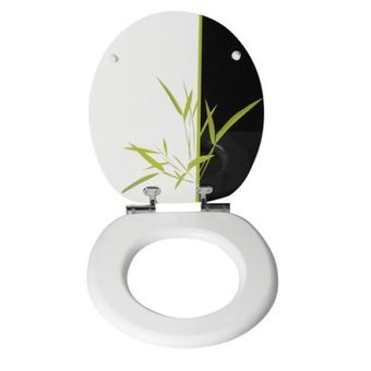 Allibert 813952 Toilettendeckel mit Metallscharnieren, Bambus-Motiv - 2