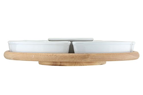Apollo Drehteller aus Rubberwood mit Keramikschalen - 2