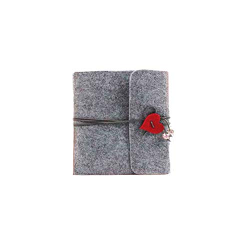 SUPVOX Photo Album Velvet Felt Cover Family DIY Memories Photo Album Family Memory Scrapbook Birthday Gift 175 x 190mm (Small Size, Light Grey)