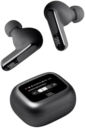 JBL Live Beam 3 Cuffie Wireless Bluetooth, 48 Ore di Autonomia, con Cancellazione Adattiva del Rumore e High-Resolution JBL Signature Sound, Impermeabili e Antipolvere IP55, Inserti Auricolari, Nero
