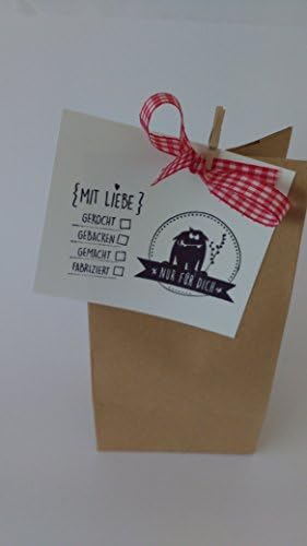 '"Kraft Paper Gift Bag Cookies nur für dich" ("Cooked Baked With Love), Very Fabriziert Pack of 5)