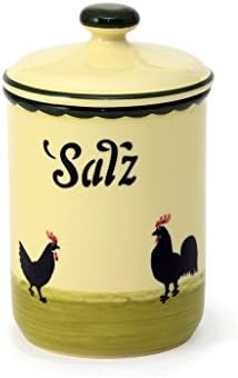 Zeller Ceramic Storage Jar with Rooster and Hen Freshness storage container in