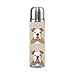 Produktbild English Bulldog Dog with Cut Lines - Dog Panel, Dog, Cut and Sew - 17 Oz(500ML) Double Layer Leak-Proof Stainless Steel Vacuum Insulated Water Bottle