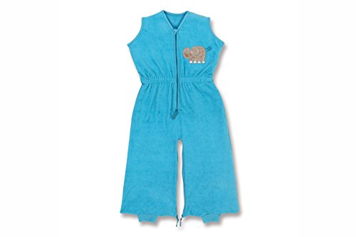 Baby Boum Lightweight 2 - in - 1 Sleep Sack and Jumpsuit with Super Soft 4D Sensory Elephant AppliquÚ with Toggle Tail Elefun Collection (Deep Turquoise, 3 - 9 Months)
