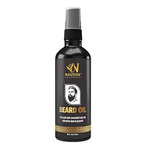 NAVDHA Beard Growth Oil - 50ml - More Beard Growth, With Redensyl, 8 Natural Oils including Jojoba Oil, Almond Oil, Nourishment & Strengthening, No Harmful Chemicals