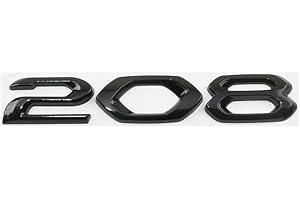 EVIMO Auto Emblèmes, pour Peugeot 208 emblème de carrosserie Voiture Autocollant de Lettre, Emblème Autocollantes Rechange Accessoires de Style,A