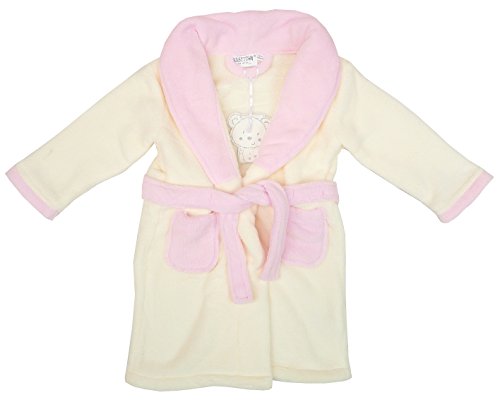 Girls Baby Chunky Collar Super Soft Dressing Gown Bath Robe sizes from 6 to 24 Months