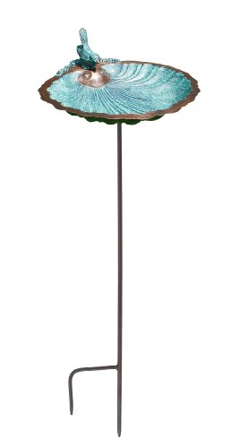 Achla Scallop Shell Birdbath w/Stake