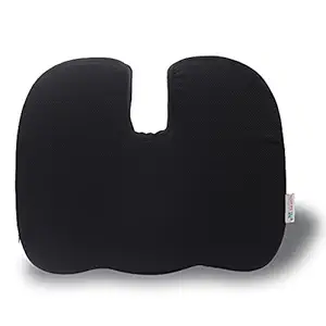 Grin Health Orthopedic Coccyx Seat Cushion for Tailbone & Sciatica Pain Relief Hip Support Orthopedic Pillow for Office Chair Driving & Long Sitting, L (up to 90kg Wt.)