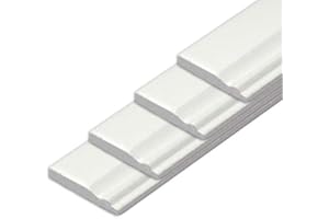 MyTinyWorld 4 x Dolls House Miniature White Painted 20mm Wood Skirting Board (Style 5)