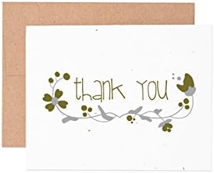 Ruff House Art Floral Thank You Wildflower Seeded Letterpress Greeting Card Box Set