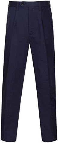 Alexanders of London Single Pleated Linen Trousers - Navy - Size 34/30