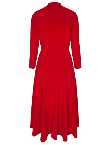 Vintage Classic 1940's V Neck Red Soft Stretch Crepe Dress (10)