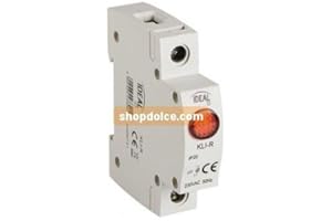 Kanlux Lampe avec voyant à LED, détecteur de réseau, carré rouge, barre Din LED Kli-r