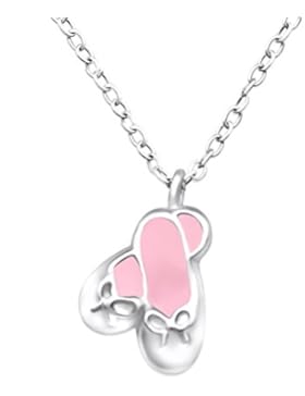 Kinder 's Pink Ballett Schuhe Charme Halskette–Sterling Silber