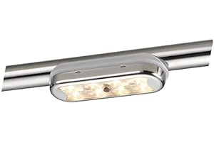 OSCULATI Plafoniera Bimini Inox compatta a 8 LED Fondo Curvo, con Interruttore