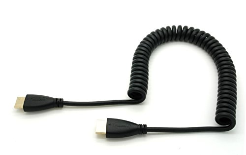 High Speed HDMI Spiral Kabel A-Stecker - A-Stecker schwarz 0,35 - 2,50m