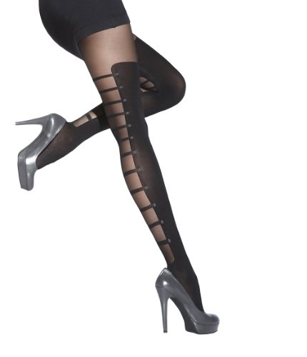 Preisvergleich Produktbild Gemusterte Strumpfhose Jackie mit Lycra 3D, schwarz, Gr. 3