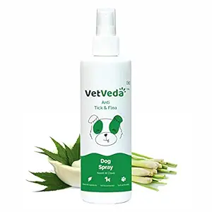 VetVeda | Natural Tick Spray for Dogs, 200 ml | Safe and Effective Anti Tick and Flea Spray for Dogs