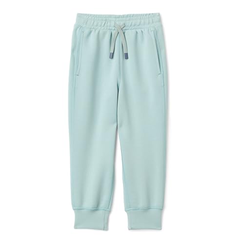 Amazon Essentials Boys' Athletic Loose-Fit Jogger Tracksuit Bottoms with Pockets, Active Sweat, Light Blue, 6-7 Years