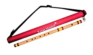 Rayaa Musical, D Natural medium 17 inches bamboo flute with carry bag