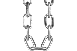 RSE Heavy Duty Galvanised Metal Link Chain Stainless Steel for Bike Lock Padlock Security Gate Fence Gym Weight Lifting Extra Strong Long Length Welded Metal (5MM, 0.5 Metre)