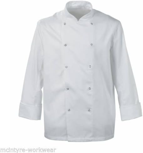 Mcintyre Brand Poly Cotton Chef Half Sleeve Coat/Jacket White, Medium
