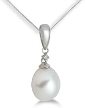 Miore - Mgr9005P - Collier avec Pendentif Femme - Or blanc 375/1000 (9 carats) - Perle et diamants - 0.01 cts