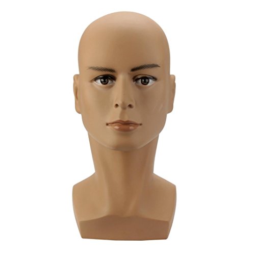 Fulltime(TM) Coffee Color Male Mannequin Head Hat Display Wig Training Head Model Head Model