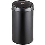 TecTake Poubelle Automatique en Acier Inoxydable - diverses tailles au choix - (Noir 50 Litres)